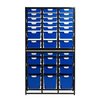 Storsystem Commercial Grade High Capacity Storage Wall Units with 54 Blue High Impact Polystyrene Bins/Trays CE2091DG-21S12D3QPB